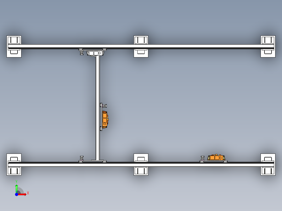 大型龙门架轨道前视图