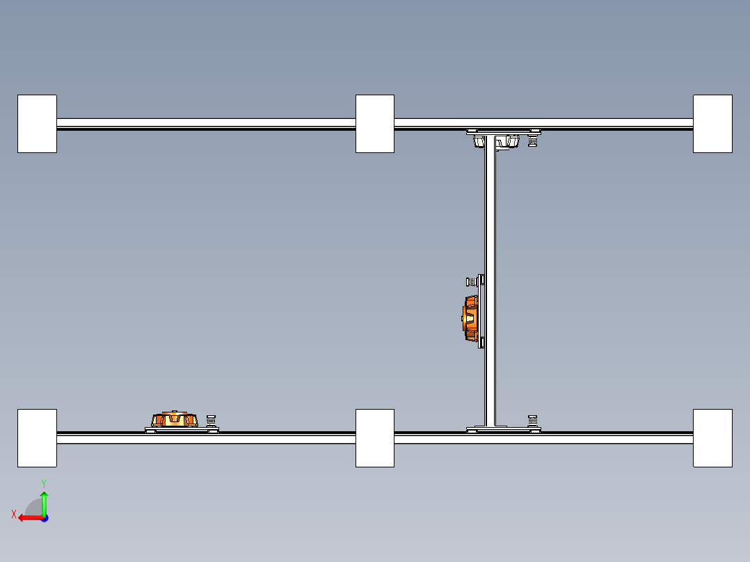 大型龙门架轨道后视图