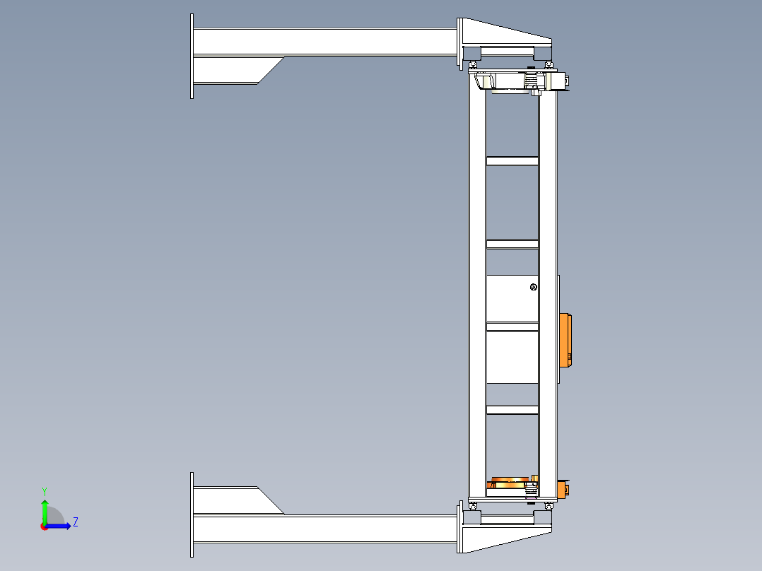 大型龙门架轨道左视图