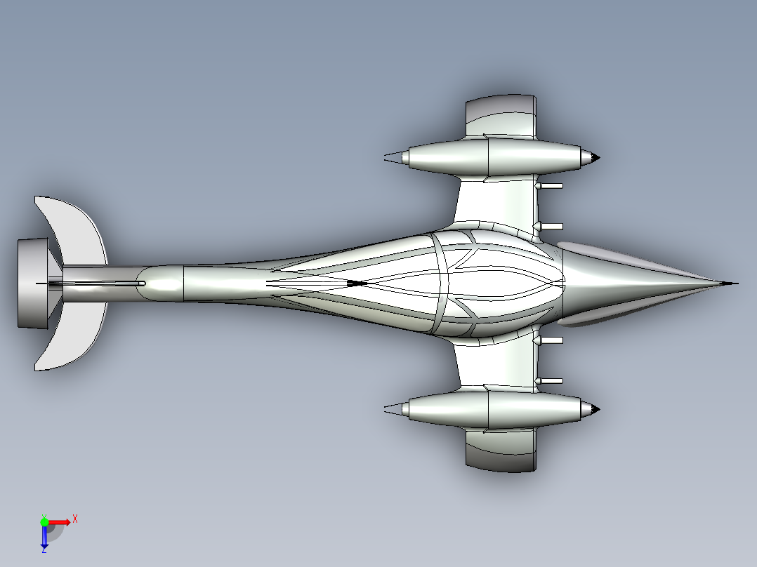 B2004835-喷气式水陆两栖车俯视图