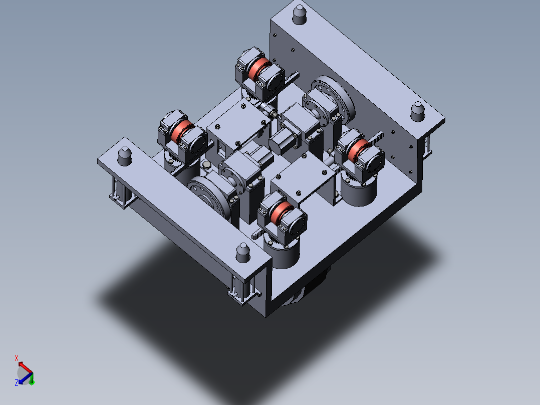 四轮同步转向自动定位移动式转轮