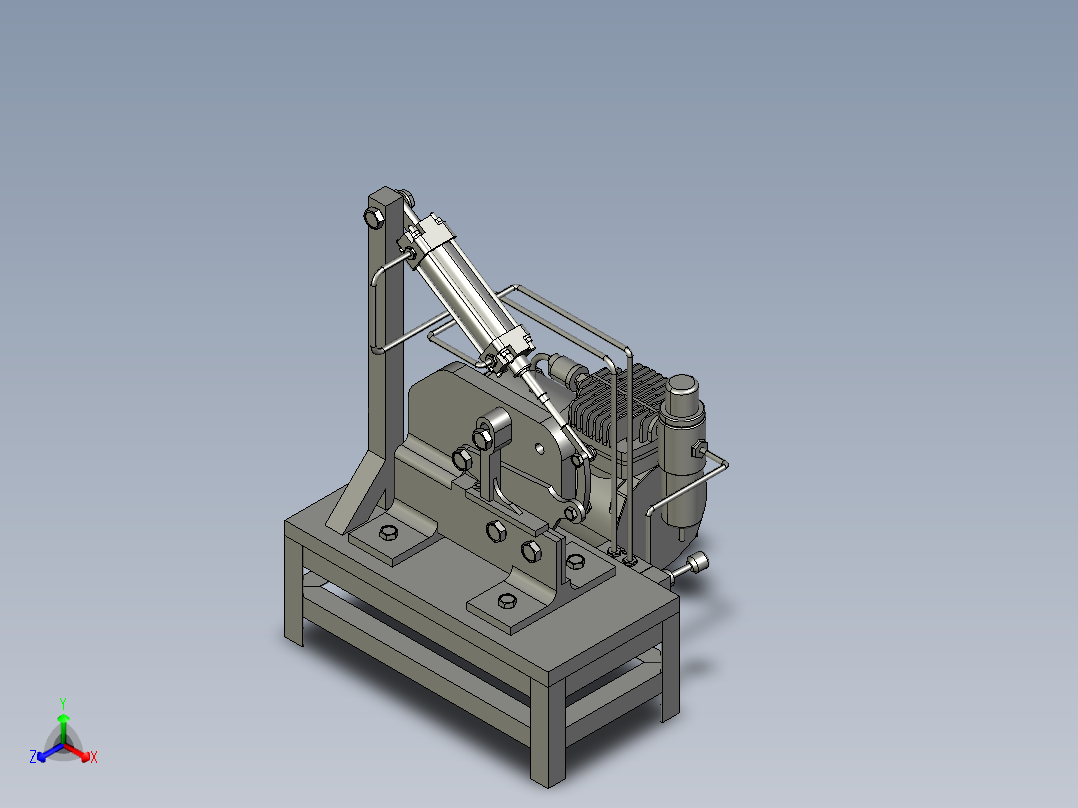 液压切断机构正等轴测图