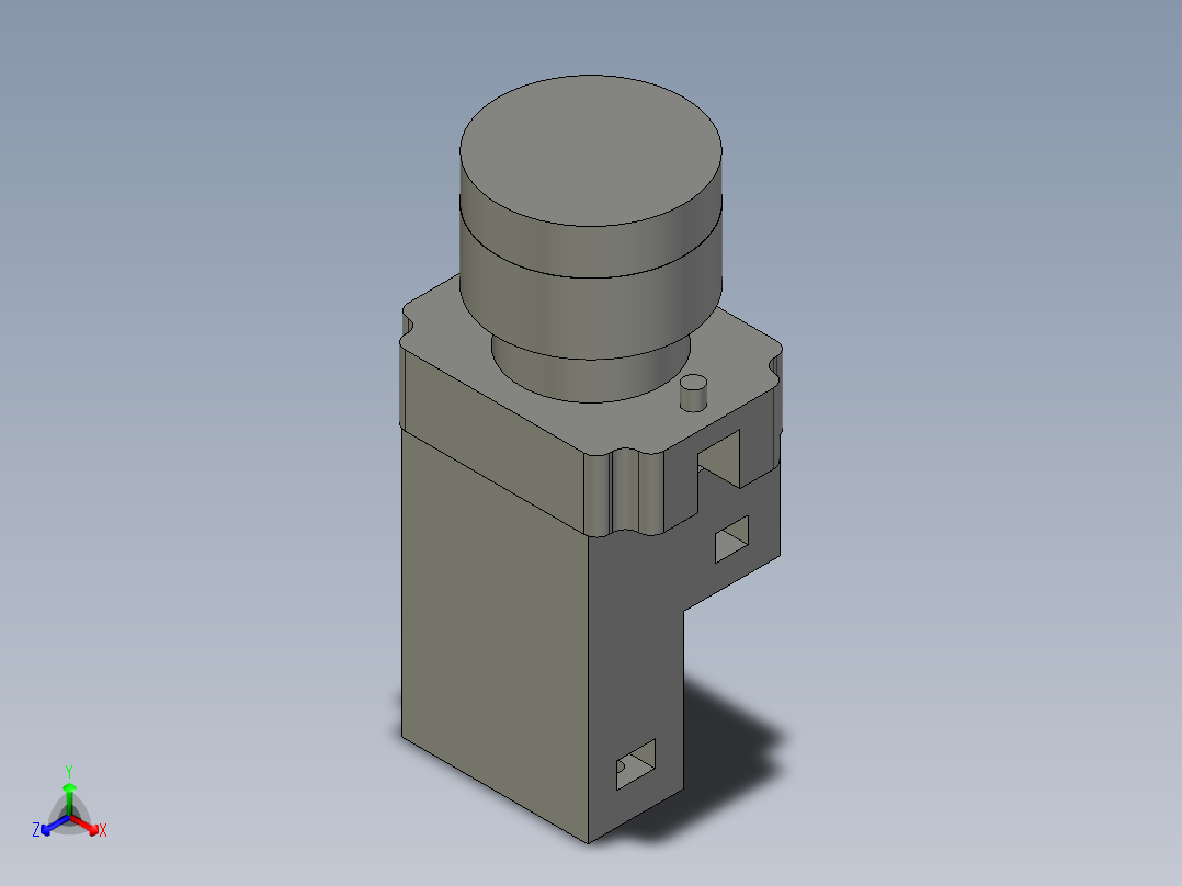 XB2BW33B1C带灯绿色按钮压机3正等轴测图