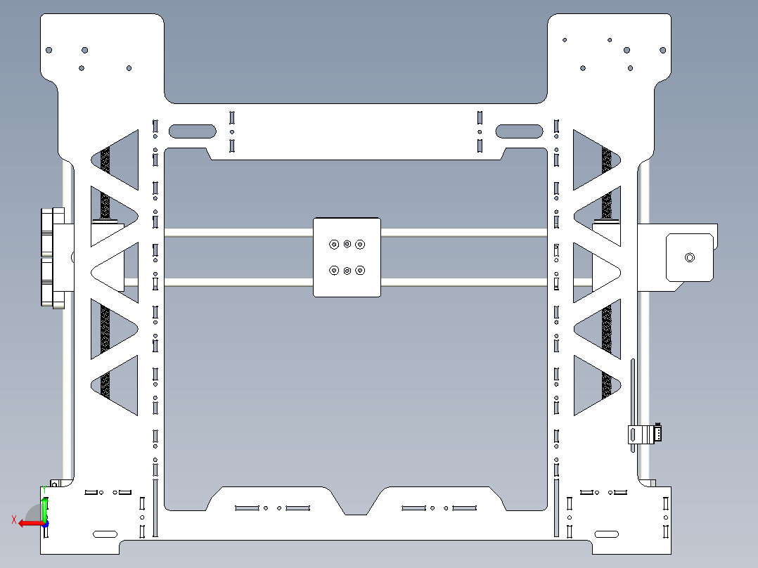 伺服多轴移动机构设计后视图