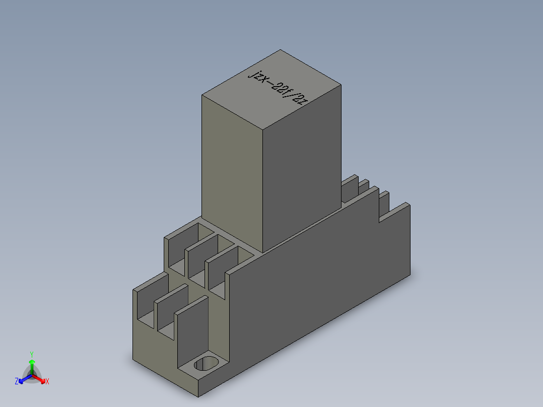JZX-22F2Z电磁中间继电器正等轴测图