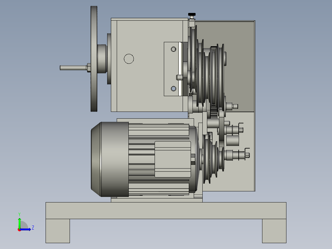 高低速变换功能的卷绳机左视图