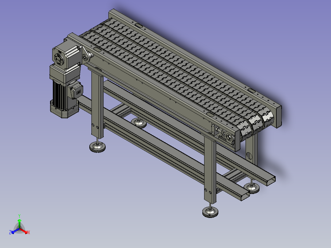 加工食品冷却板链工业输送链板主视图