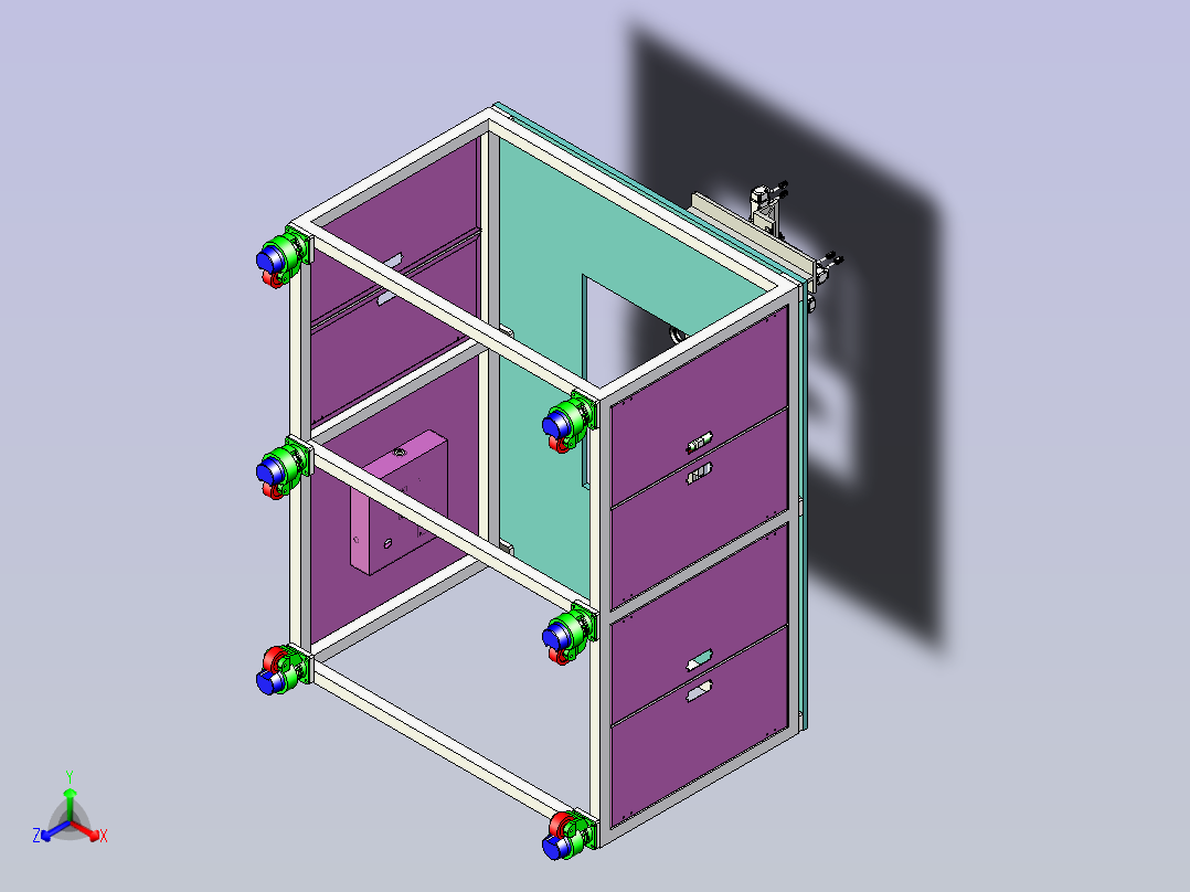 一款泵体自动加油设备3D图纸主视图