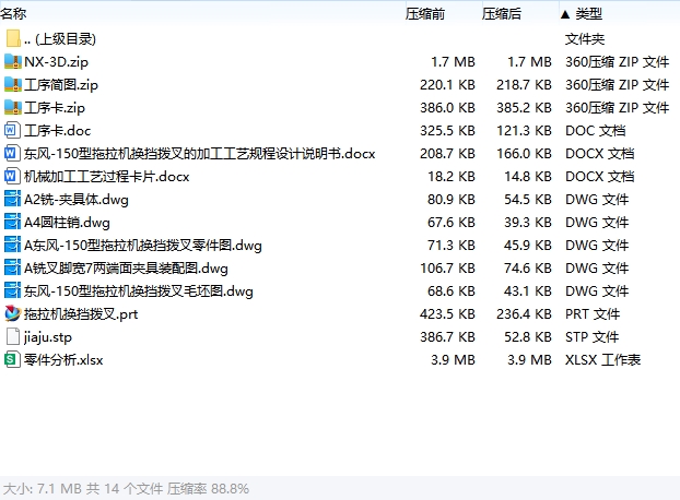 拖拉机Ⅱ—Ⅲ档拨叉、东风-150型拖拉机换挡拨叉的铣叉脚宽7两端面夹具设计含NX三维及非标5张CAD图