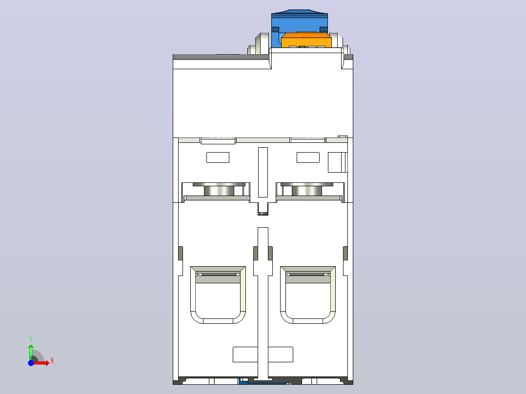 NL1-63 2P剩余电流动作断路器三维模型202407前视图
