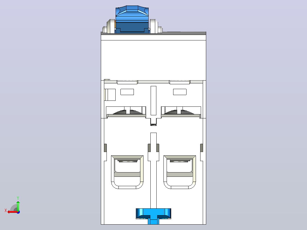 NL1-63 2P剩余电流动作断路器三维模型202407后视图