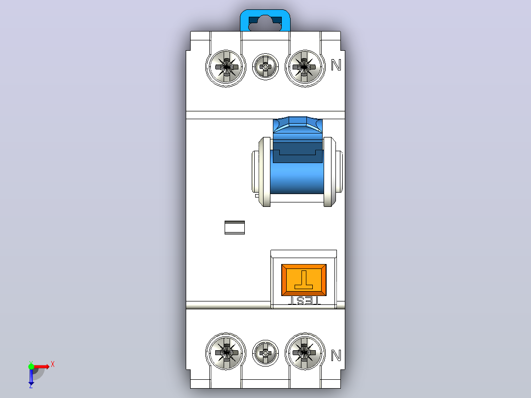 NL1-63 2P剩余电流动作断路器三维模型202407俯视图
