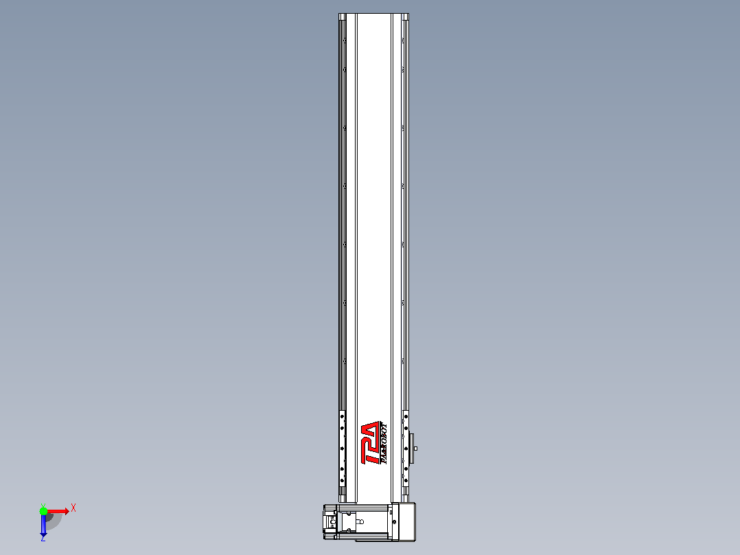 皮带直线轴半封闭可选导轨TPA-HNB-120D-110-L600-RU-C-P40-N3俯视图