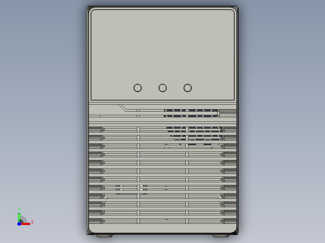 HP-UPS-1k不间断电源三维模型202010前视图