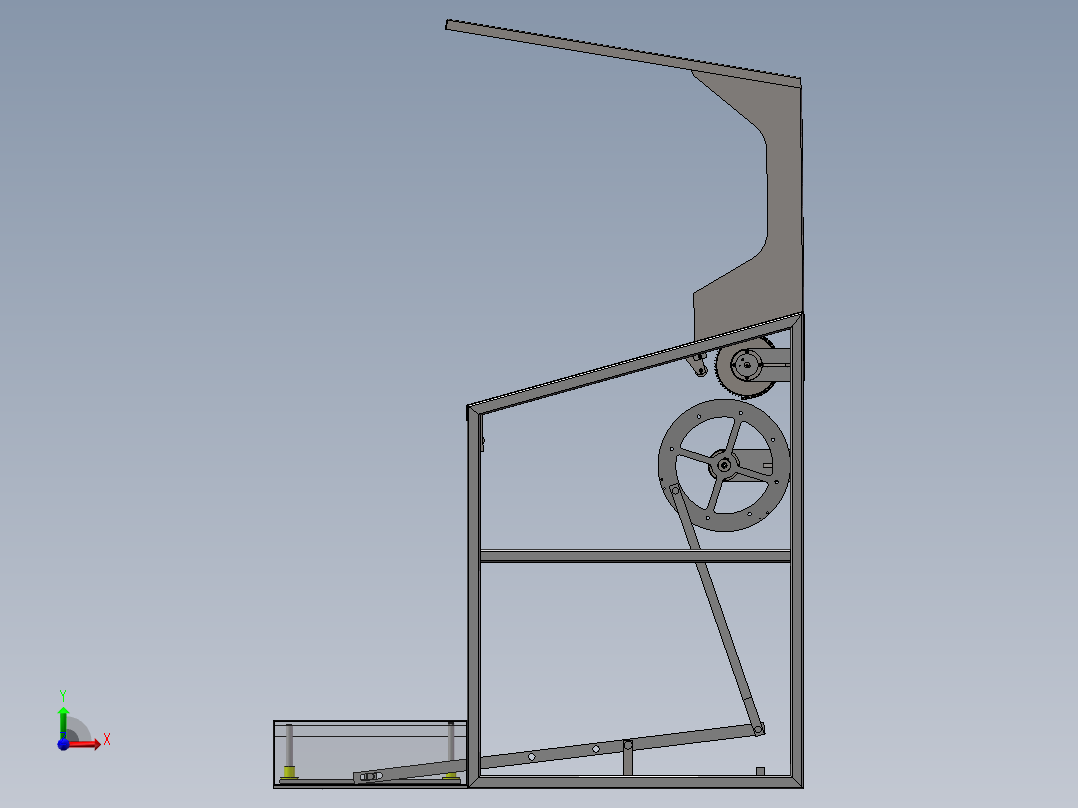 可移动垃圾箱（sw16可编辑+工程图）前视图