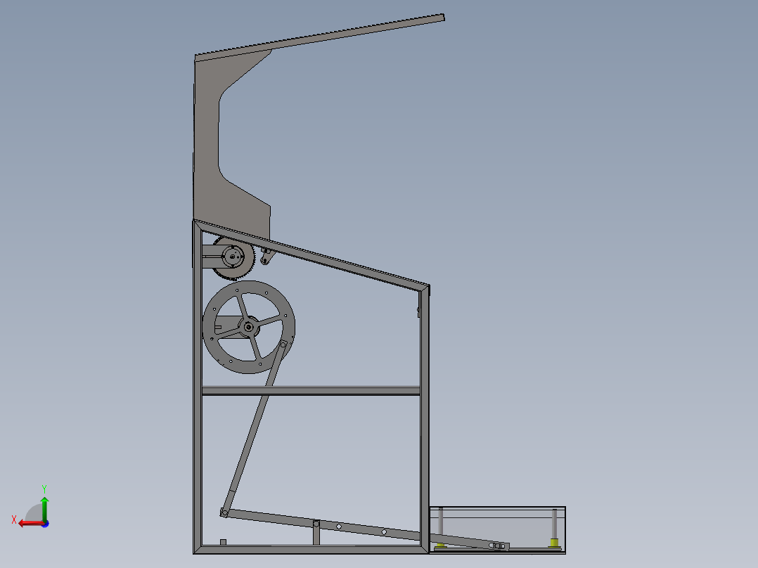可移动垃圾箱（sw16可编辑+工程图）后视图