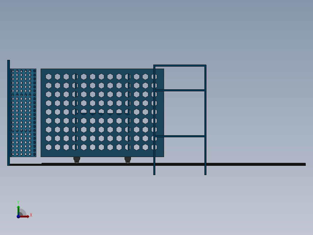 Surgulu推拉门结构模型3D图纸 Solidworks设计前视图