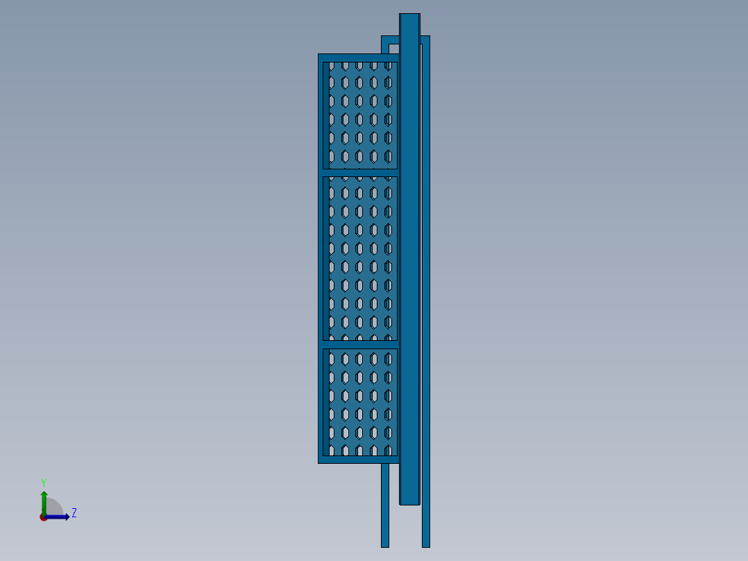 Surgulu推拉门结构模型3D图纸 Solidworks设计左视图