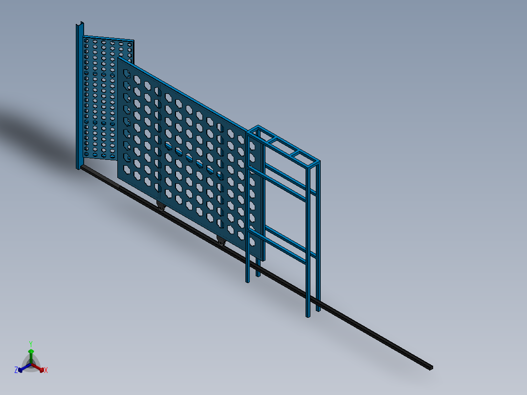Surgulu推拉门结构模型3D图纸 Solidworks设计正等轴测图