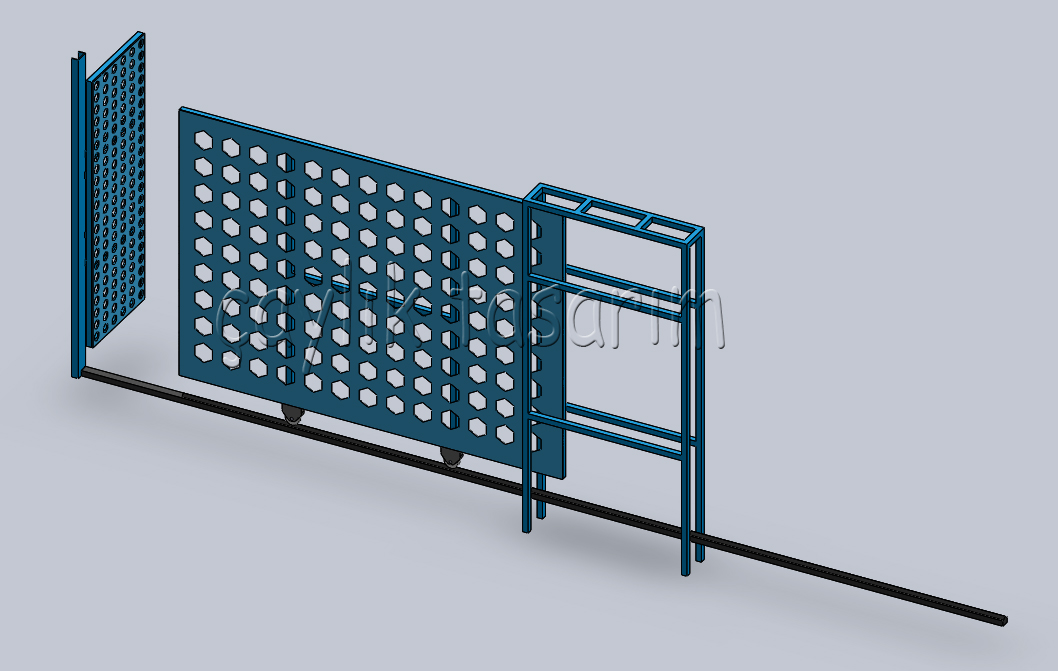 Surgulu推拉门结构模型3D图纸 Solidworks设计