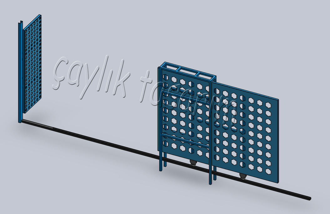 Surgulu推拉门结构模型3D图纸 Solidworks设计