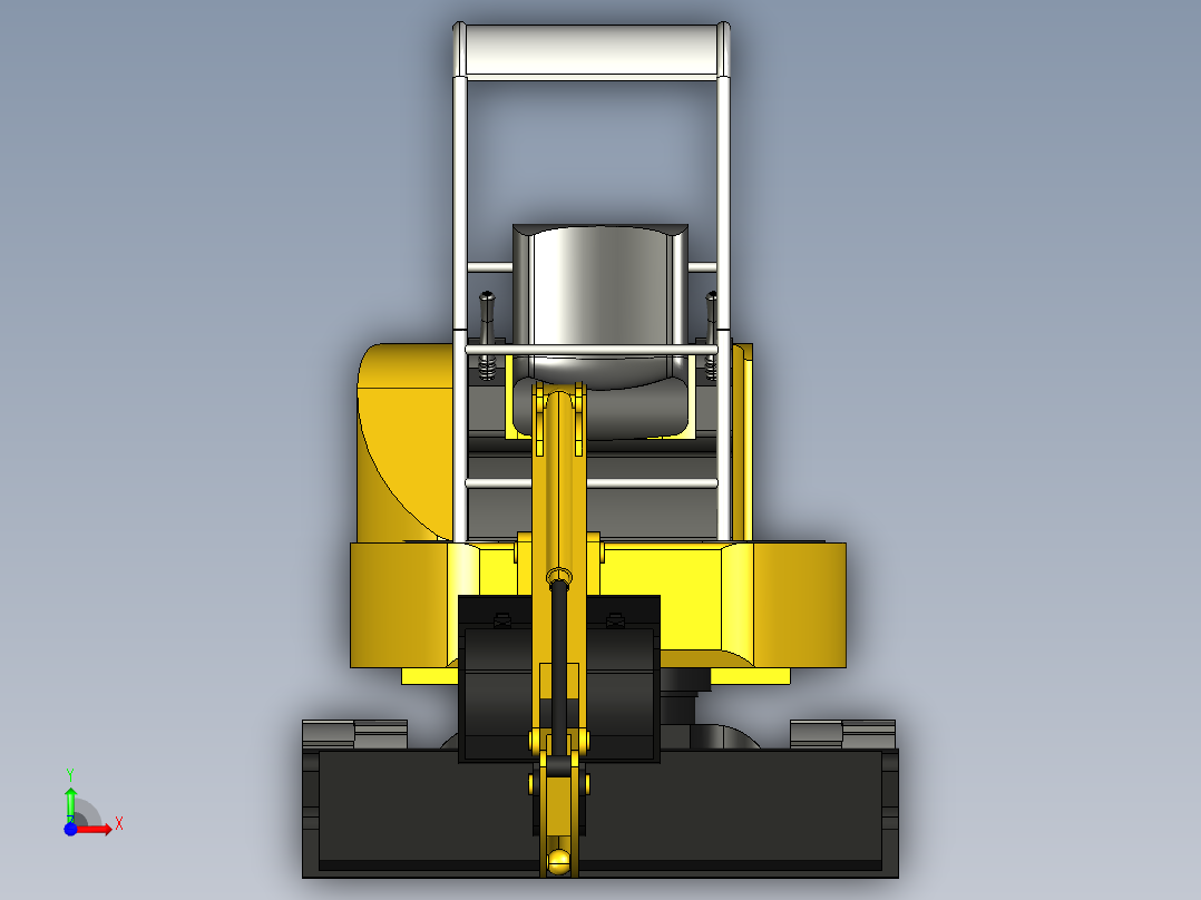 工程挖土推土两用车3D模型3D模型前视图