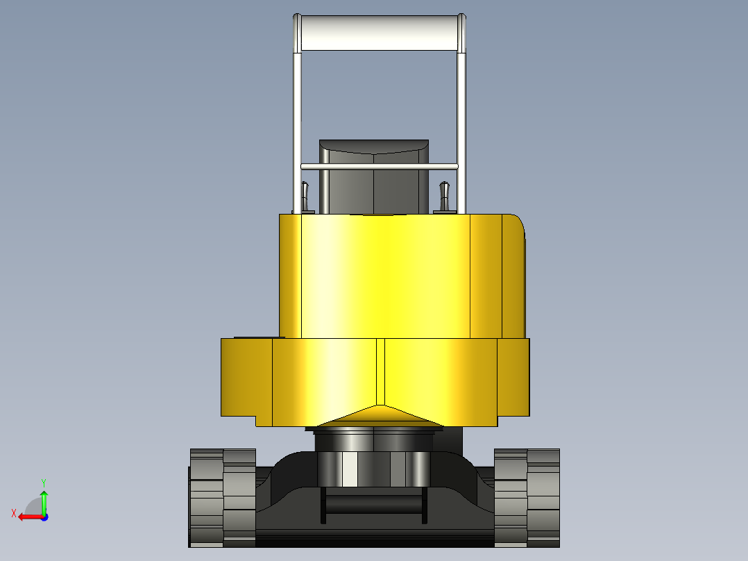 工程挖土推土两用车3D模型3D模型后视图