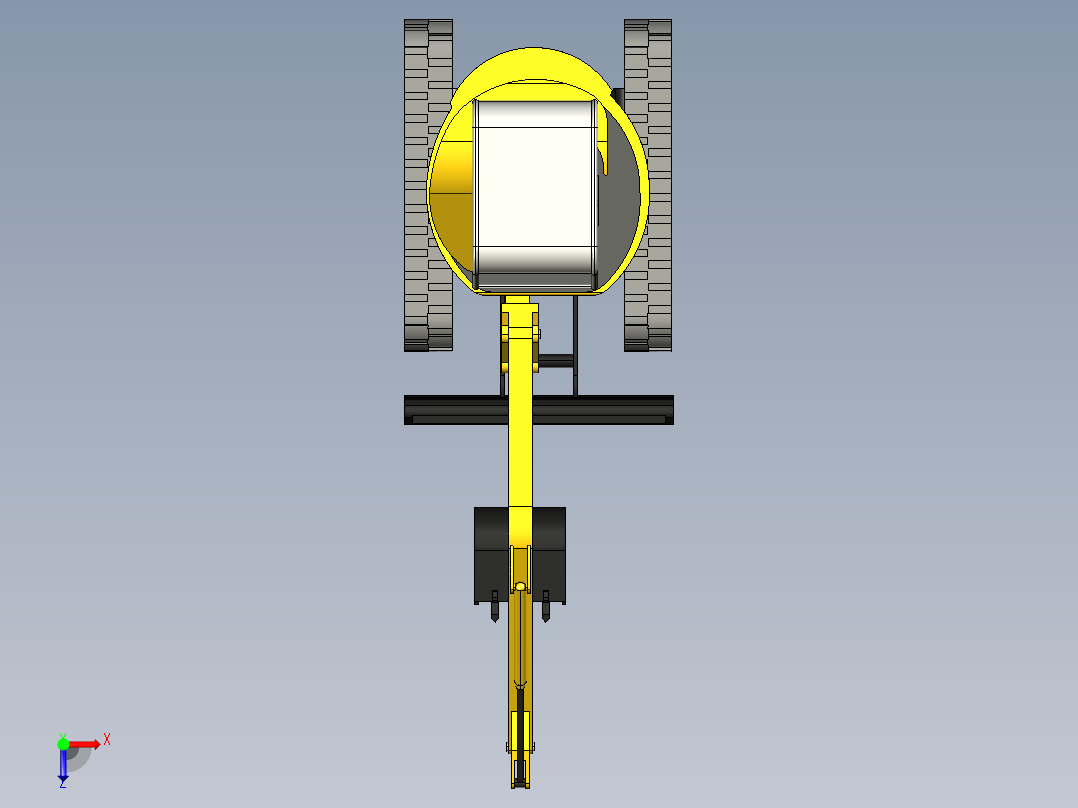 工程挖土推土两用车3D模型3D模型俯视图