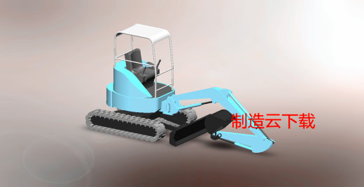 工程挖土推土两用车3D模型3D模型缩略图