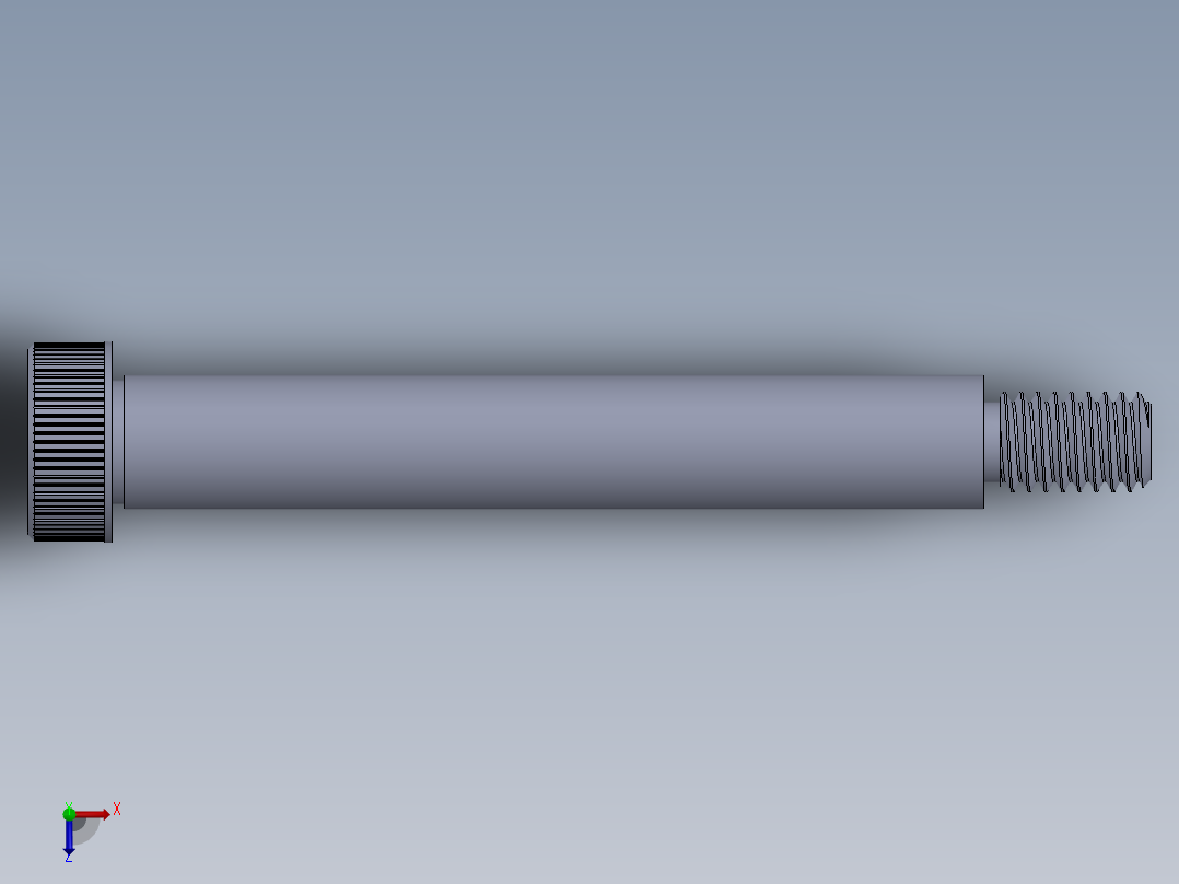 内六角螺螺栓-SB 0.375-16 x3.25.SLDPRT俯视图