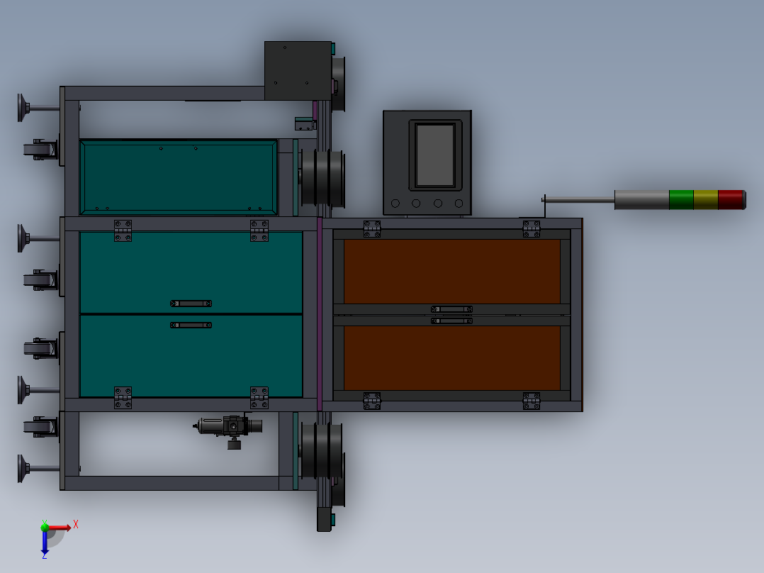 测间隙、平面度检测系统俯视图