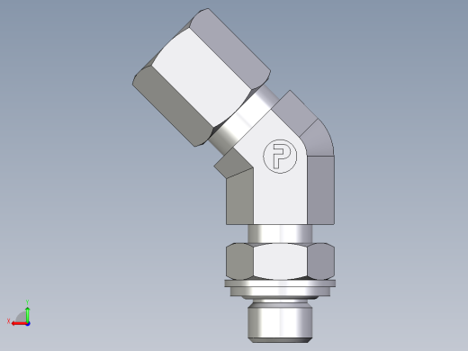 卡套式工业通用硬管接头EO_Adjustable_locknut_45_deg_elbow_VEE06ZLRCF后视缩略图