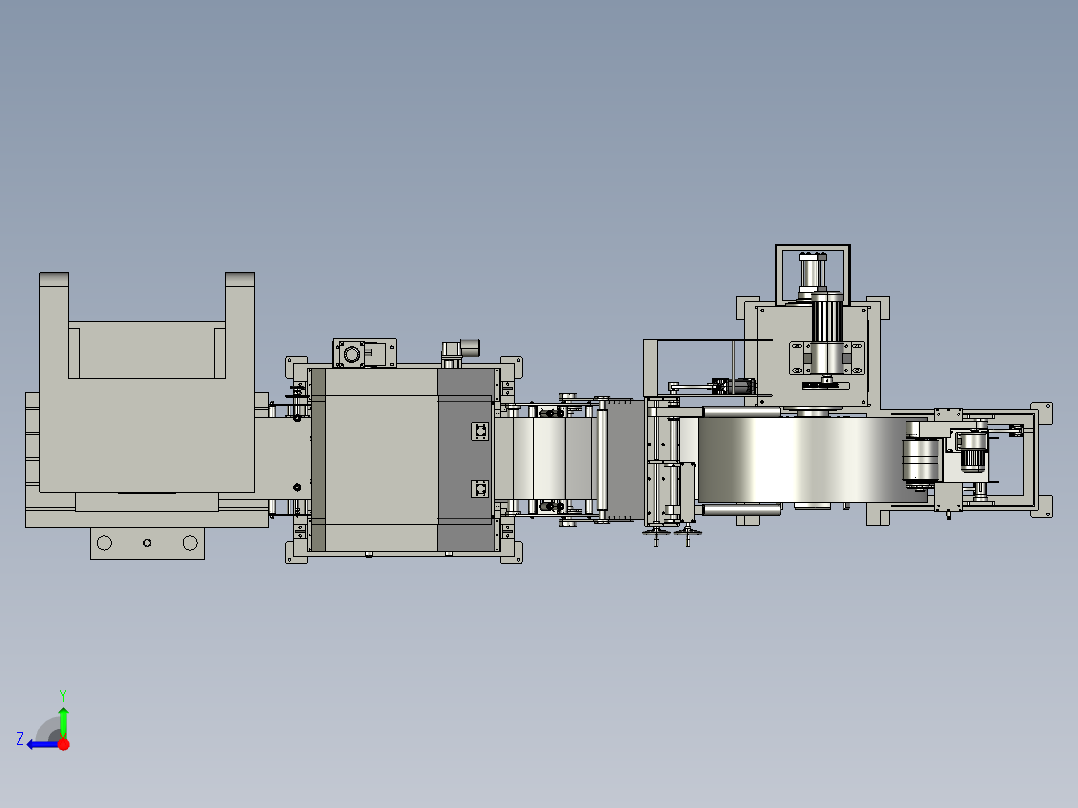 NC伺服三合一冲床钢带送料机右视图