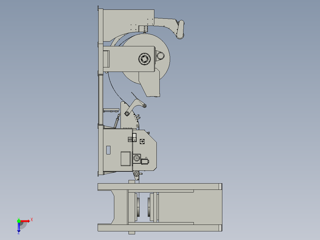 NC伺服三合一冲床钢带送料机俯视图