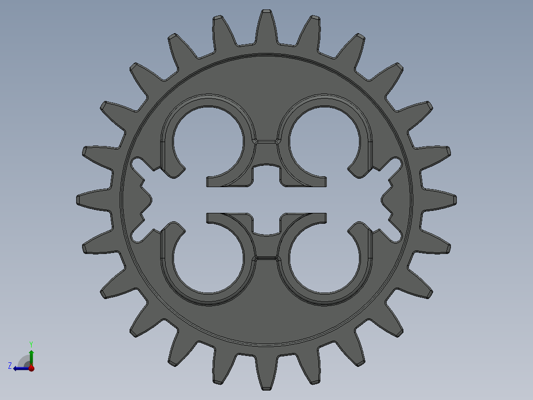 x187 OldGray Technic Gear 24 Tooth with Three Axleholes.SLDPRT右视图