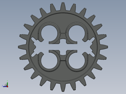 x187 OldGray Technic Gear 24 Tooth with Three Axleholes.SLDPRT右视缩略图
