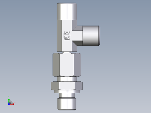 卡套式工业通用硬管接头EO_Assembled_adjustable_standpipe_run_tee_EVL06SROMD71前视缩略图