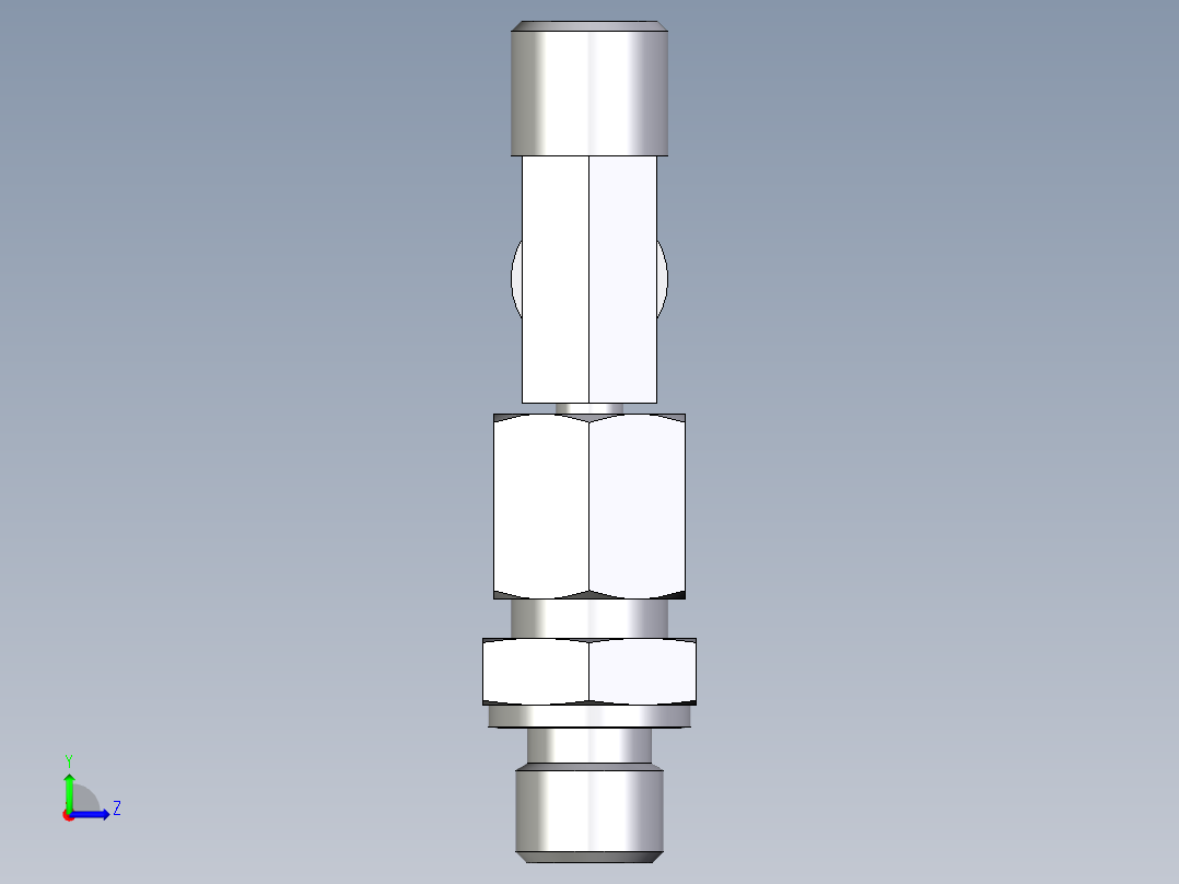 卡套式工业通用硬管接头EO_Assembled_adjustable_standpipe_run_tee_EVL06SROMD71左视图