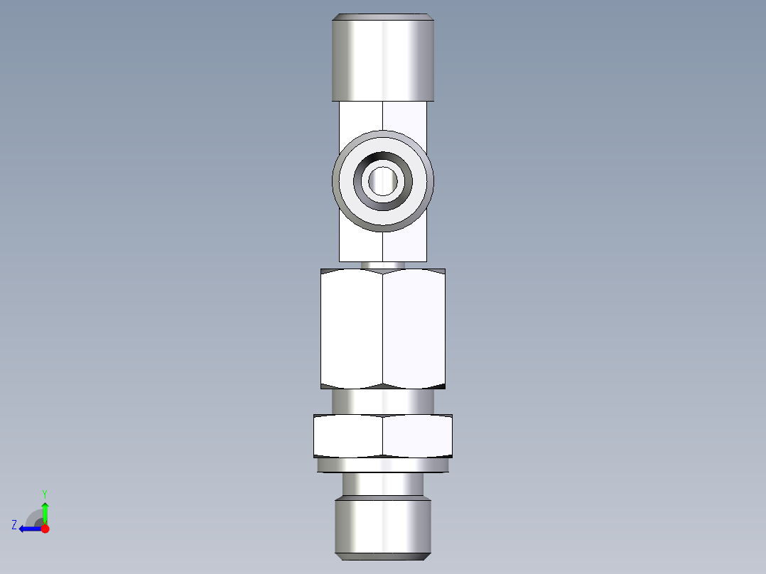 卡套式工业通用硬管接头EO_Assembled_adjustable_standpipe_run_tee_EVL06SROMD71右视图