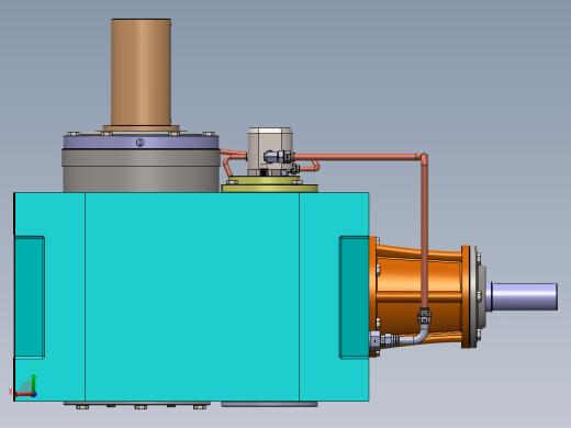 冷却塔齿轮箱3D数模图纸 STEP格式后视缩略图
