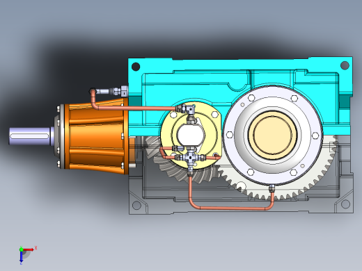 冷却塔齿轮箱3D数模图纸 STEP格式俯视缩略图