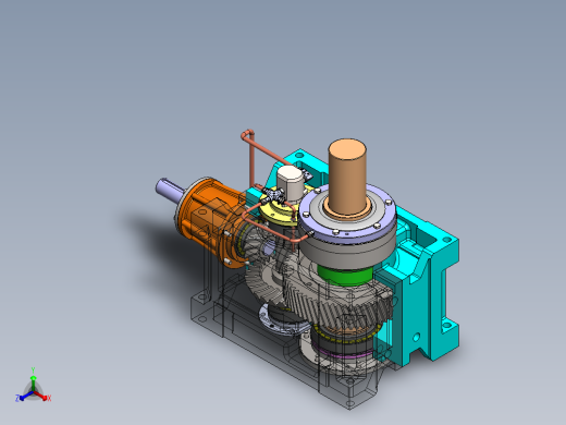 冷却塔齿轮箱3D数模图纸 STEP格式正等轴测缩略图