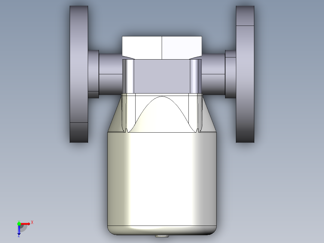 18DKPOVCP DA 气动隔膜阀双作用与固定法兰钻孔PN10 16。面对面根据EN 558-1 PVC-U俯视图