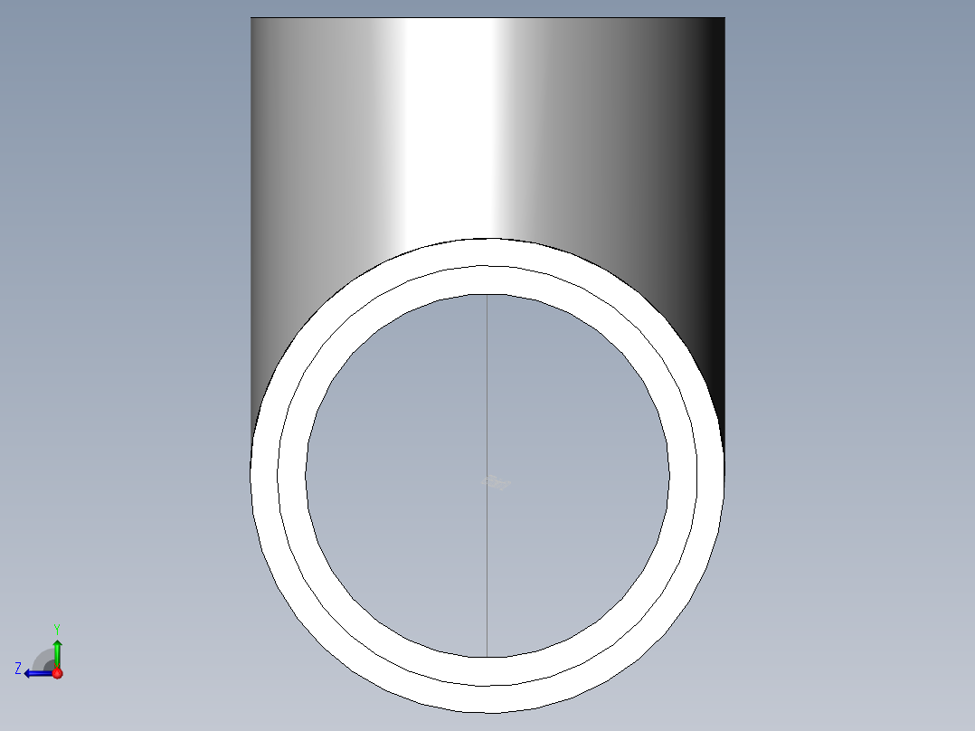 PVC公制管件-90 Tee后视图