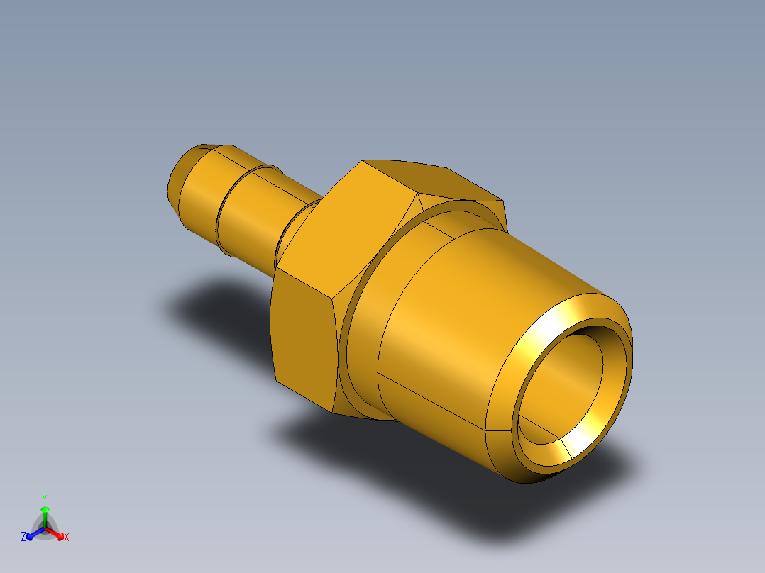 工业通用螺蚊管倒齿式工业硬管接头Male Connector 28-4-2主视图