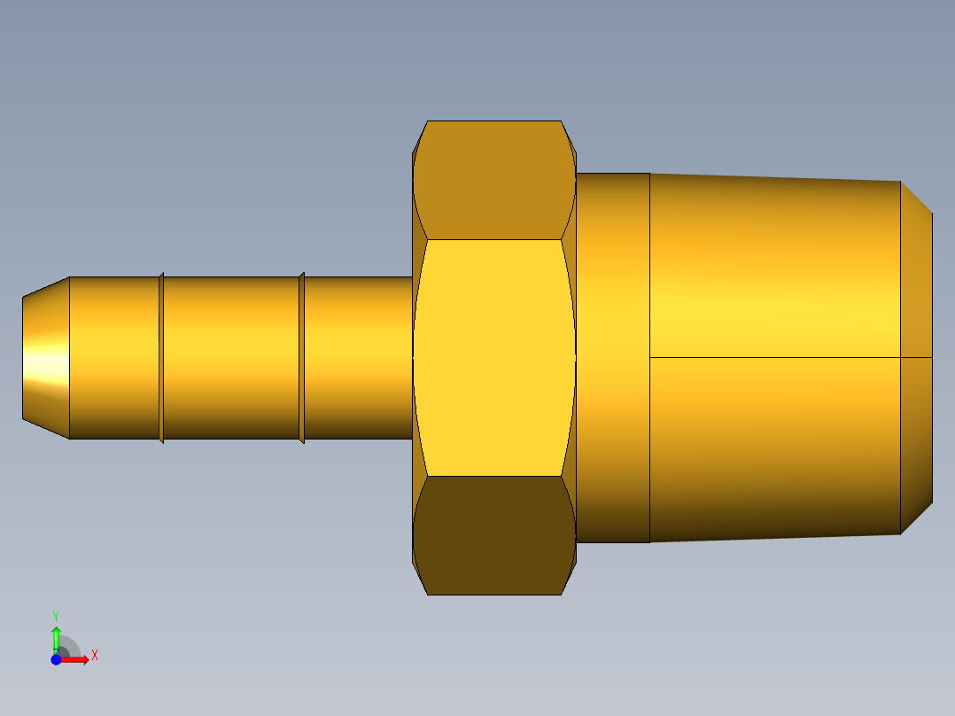 工业通用螺蚊管倒齿式工业硬管接头Male Connector 28-4-2前视图