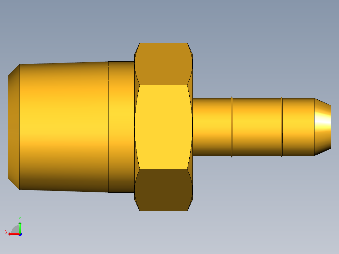 工业通用螺蚊管倒齿式工业硬管接头Male Connector 28-4-2后视图