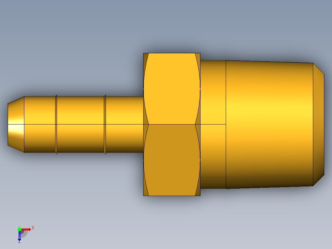 工业通用螺蚊管倒齿式工业硬管接头Male Connector 28-4-2俯视图