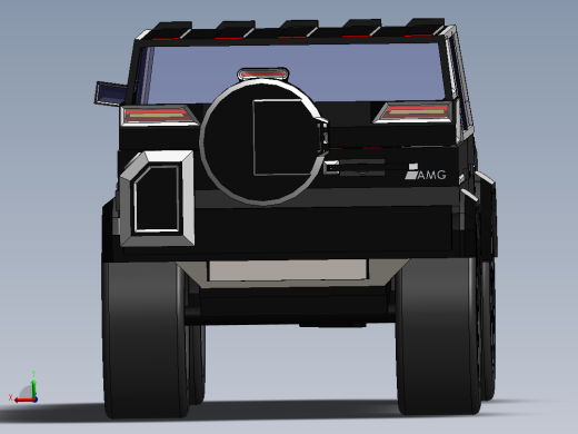 悍马造型越野车3D图纸 Solidworks设计