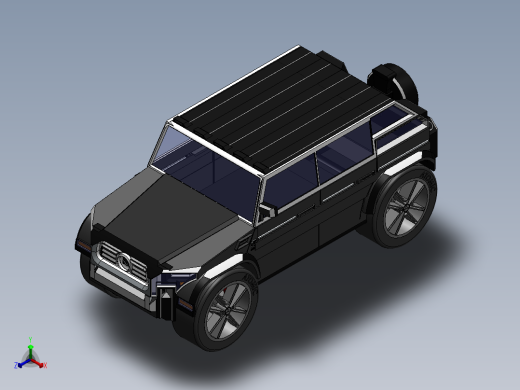 悍马造型越野车3D图纸 Solidworks设计正等轴测缩略图